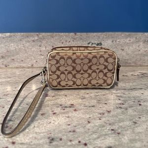 Coach Signature Zip Top Wristlet